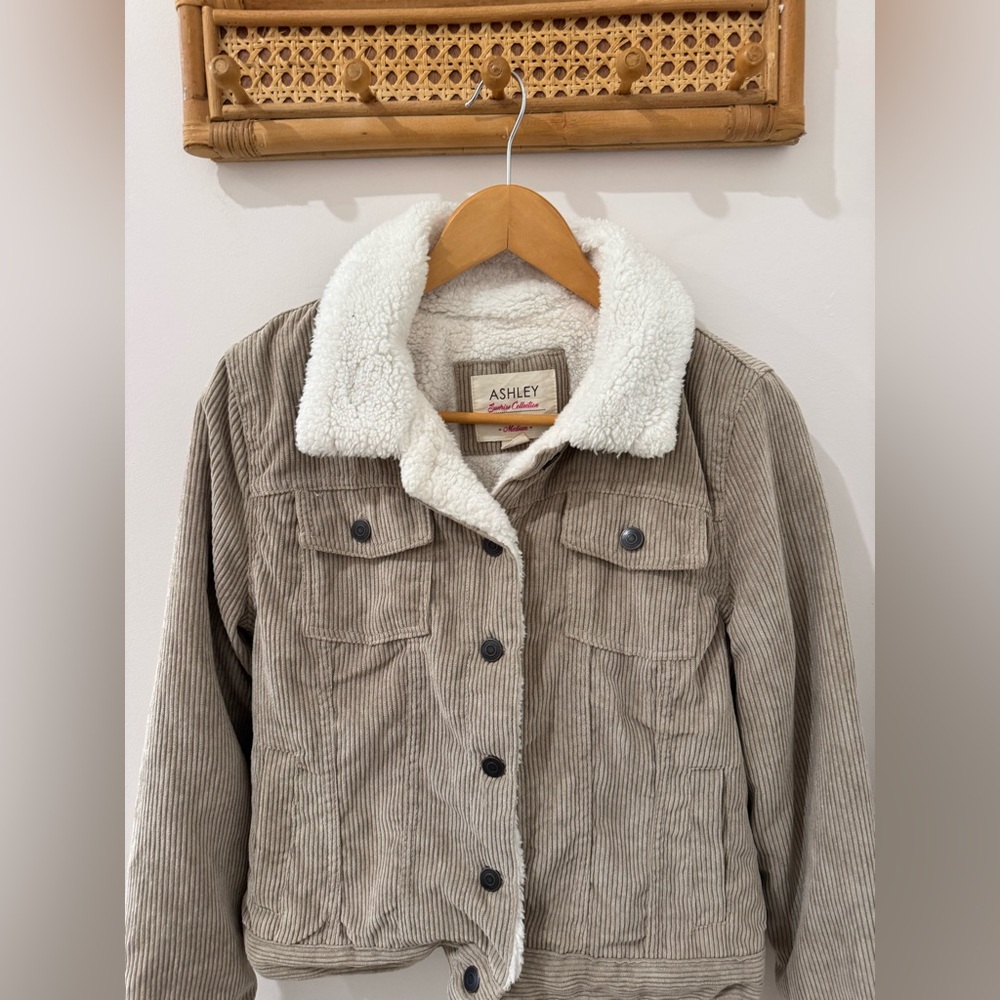 Ashley By 26 International Corduroy Jacket with Sherpa Collar